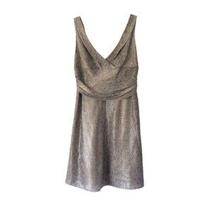 Giorgio Armani V-Neck Sleeveless Snake Print Silk Dress US Size 12 Italy